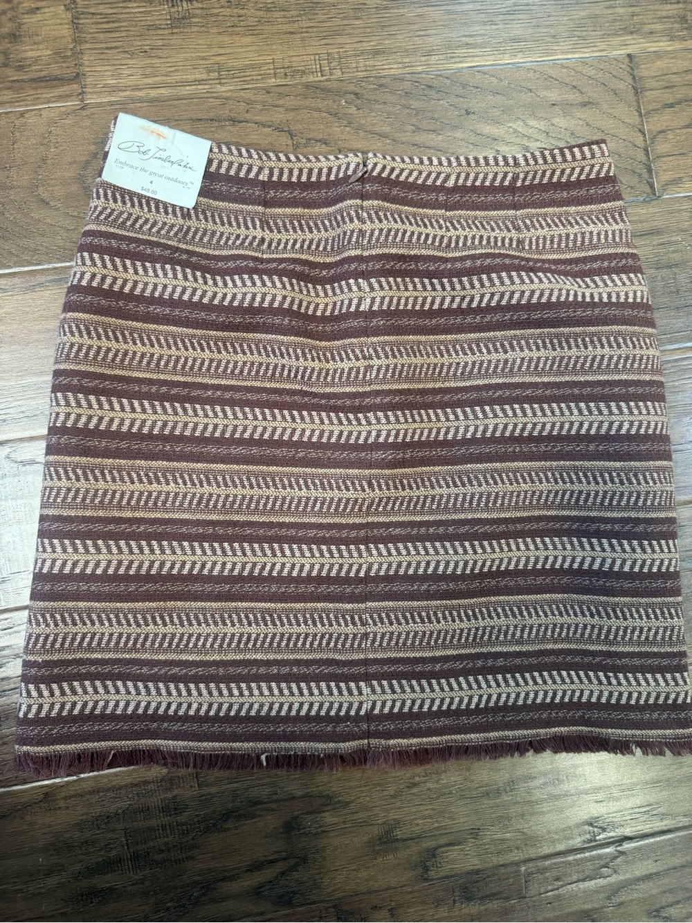 Striped Skirt in Burgundy and Cream by Bob Timberlake